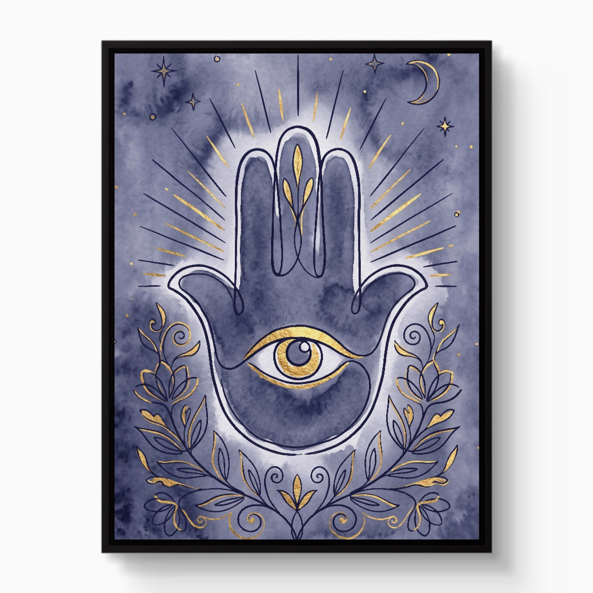 Hamsa Indigo Eye - Luxury Wall Art
