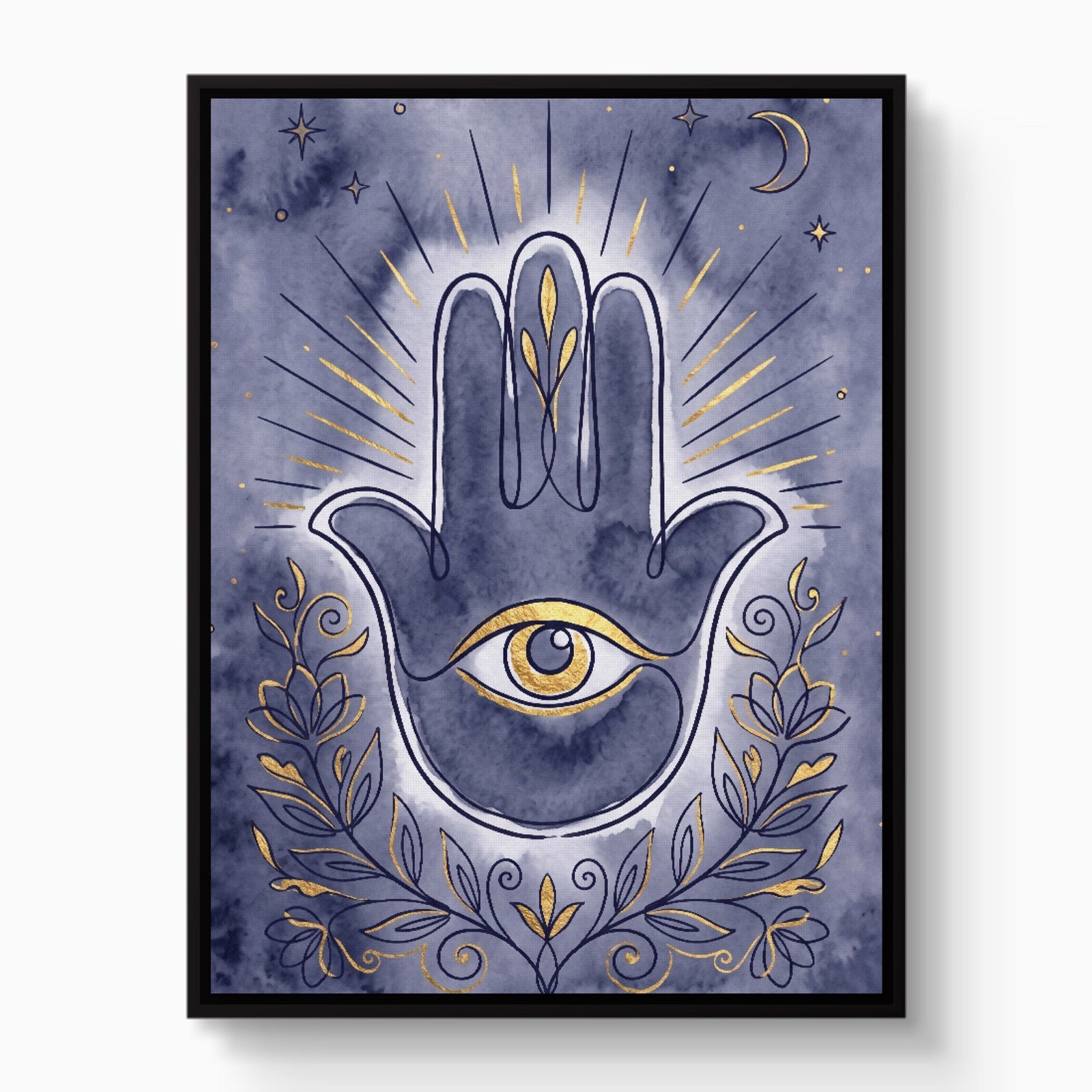 Hamsa Indigo Eye - Luxury Wall Art