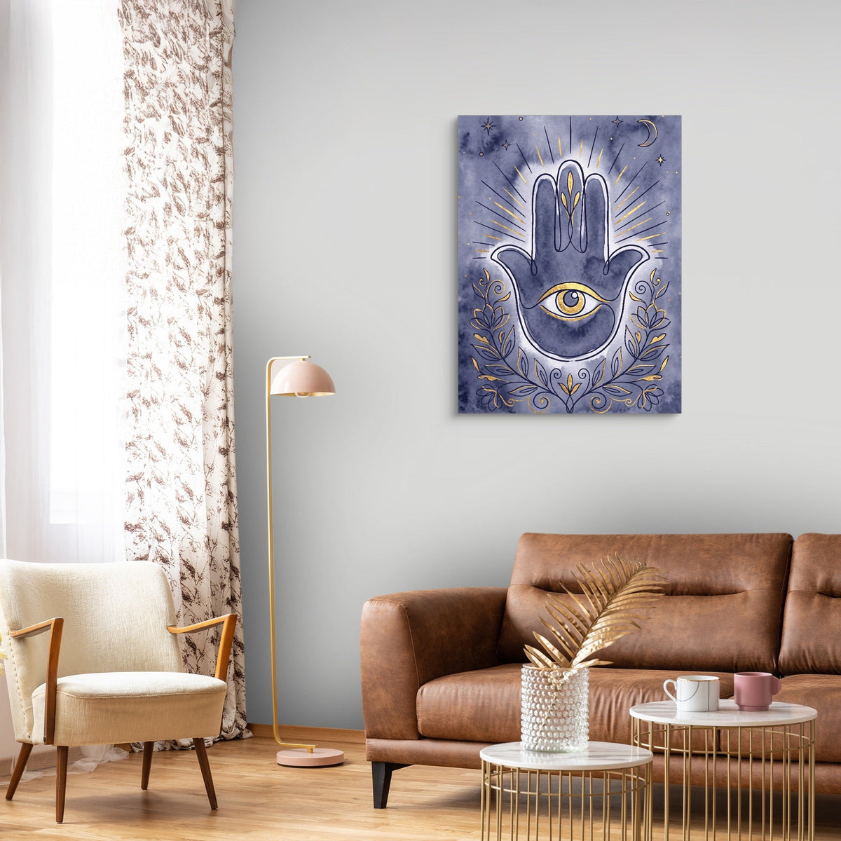 Hamsa Indigo Eye - Luxury Wall Art