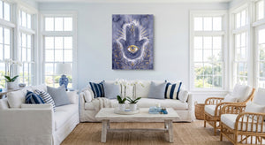 Hamsa Indigo Eye - Luxury Wall Art