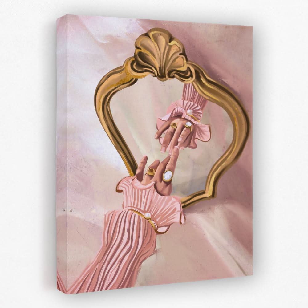 Hand and Mirror - Feminine Canvas Wall Art