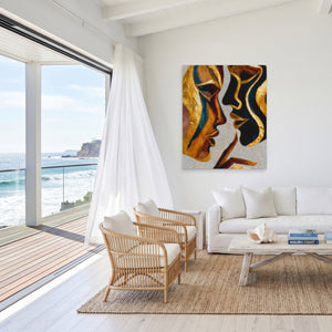 Hands Golden Touch canvas wall art, room view