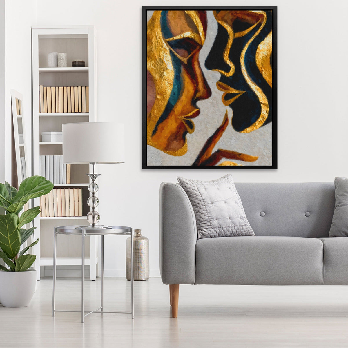 Hands Golden Touch canvas wall art, room view
