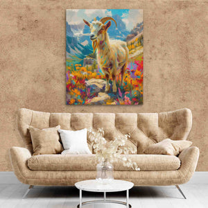 Happy Mountain Goat - Luxury Wall Art