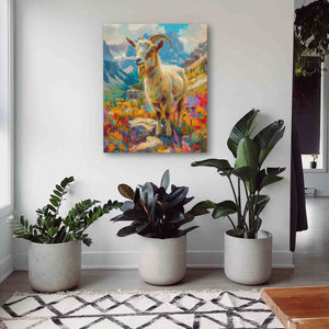 Happy Mountain Goat - Luxury Wall Art