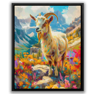 Happy Mountain Goat - Luxury Wall Art