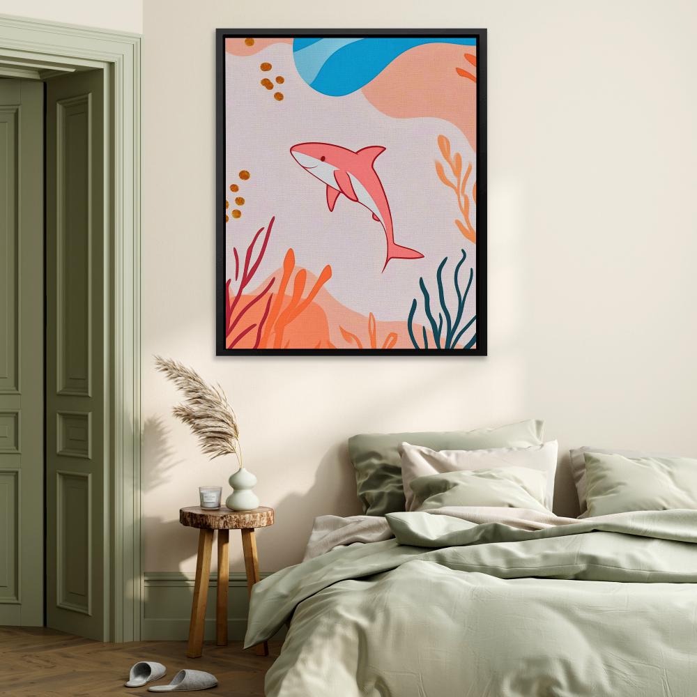 Happy Pink Shark - Luxury Wall Art