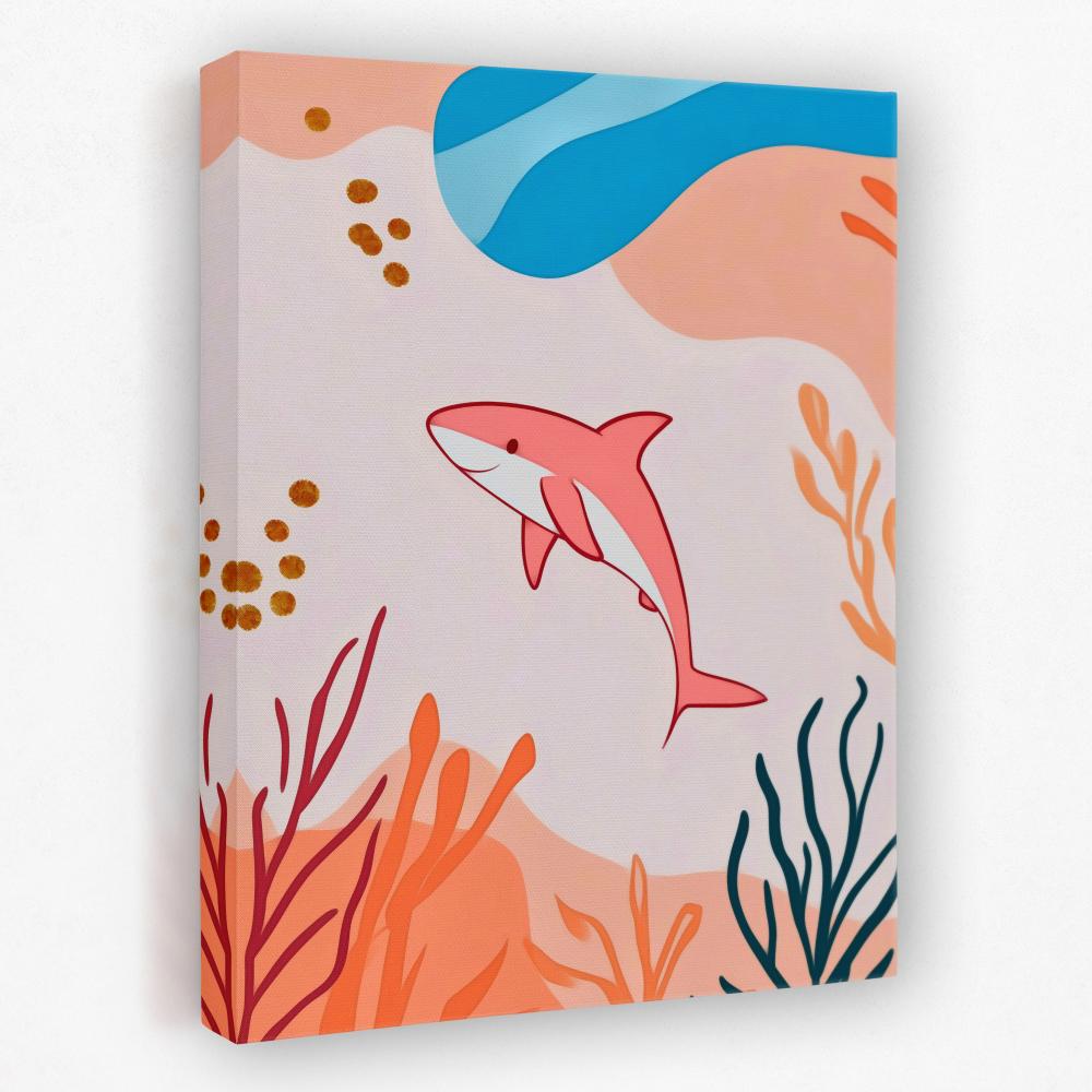 Happy Pink Shark - Luxury Wall Art
