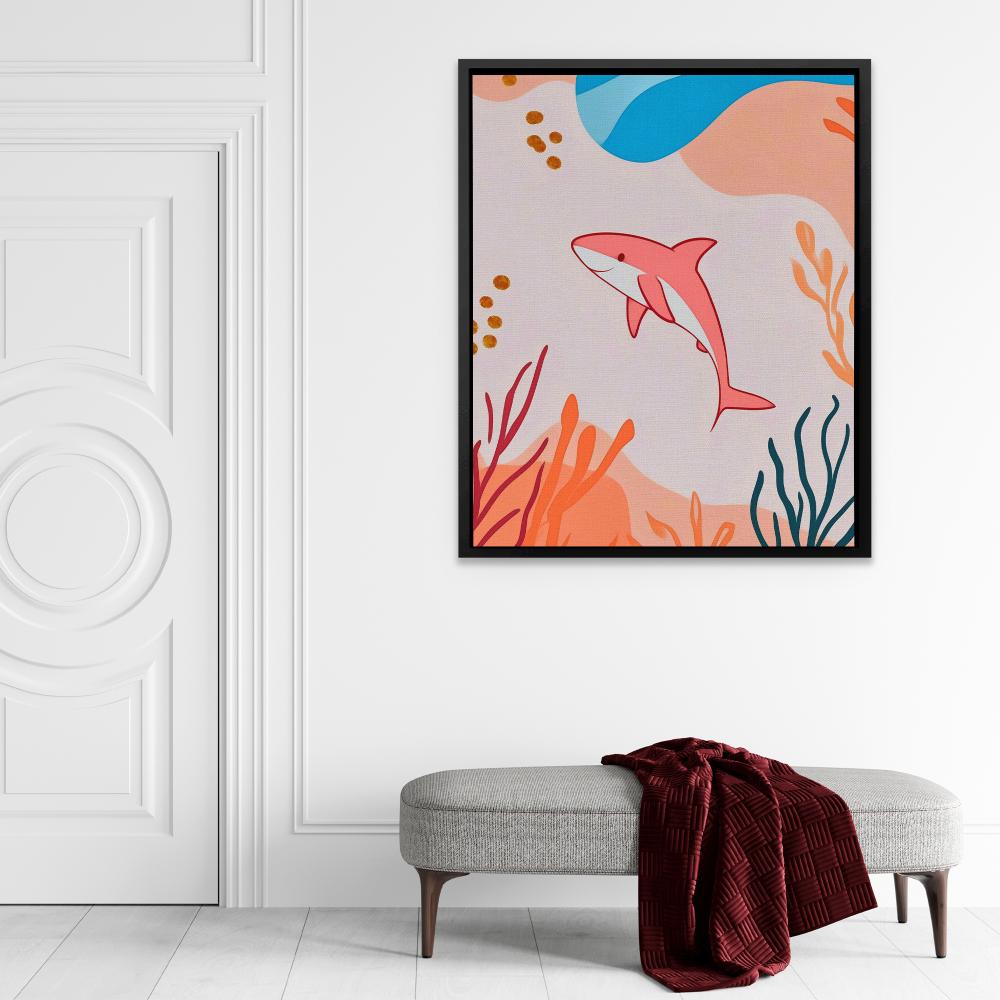 Happy Pink Shark - Luxury Wall Art