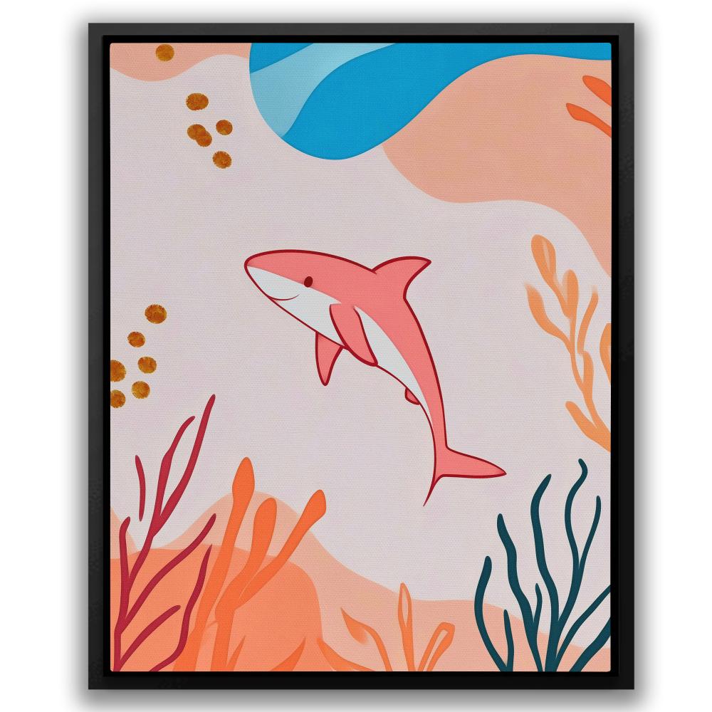 Happy Pink Shark - Luxury Wall Art