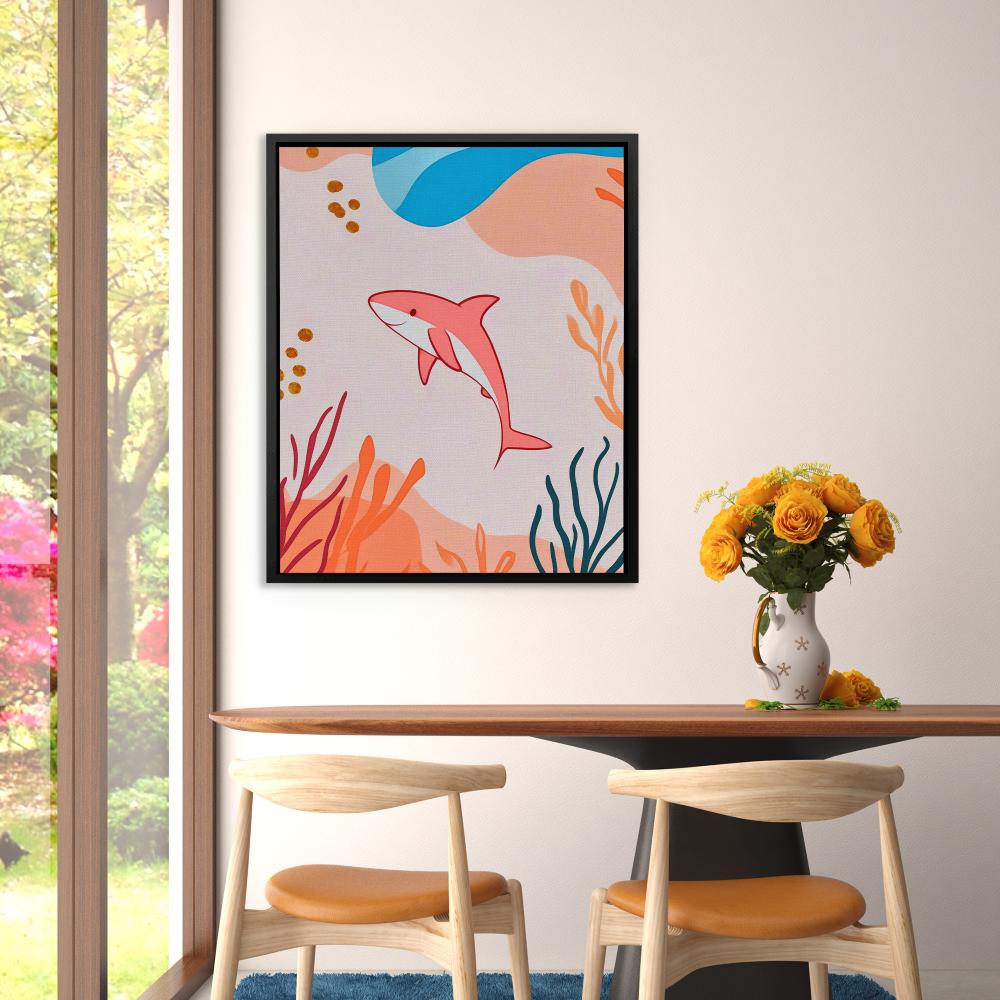 Happy Pink Shark - Luxury Wall Art