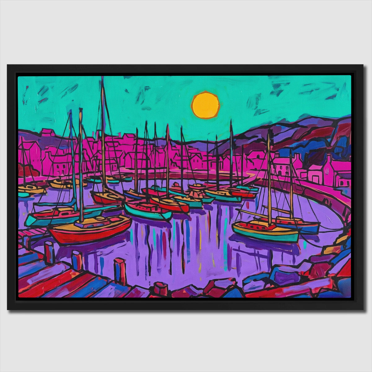 Harbor Boats Sunset — Harbor Boats Sunset Close Up Landscape 89