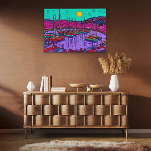 Harbor Boats Sunset — Harbor Boats Sunset Brown Room Clean 45