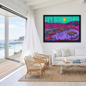 Harbor Boats Sunset — Harbor Boats Sunset Malibu Beach Land 221