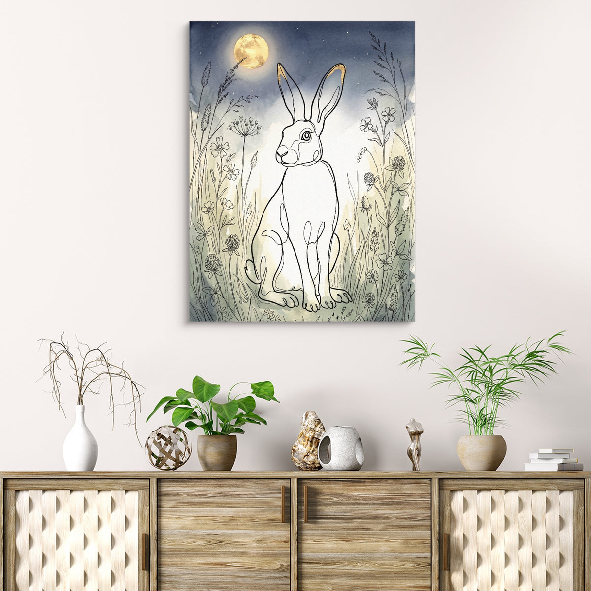 Hare Golden Moon — hare golden moon sq beach cabinet 1port flush print