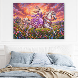 Hare Sunset Gallop — Hare Sunset Gallop Light Blue Bed 200
