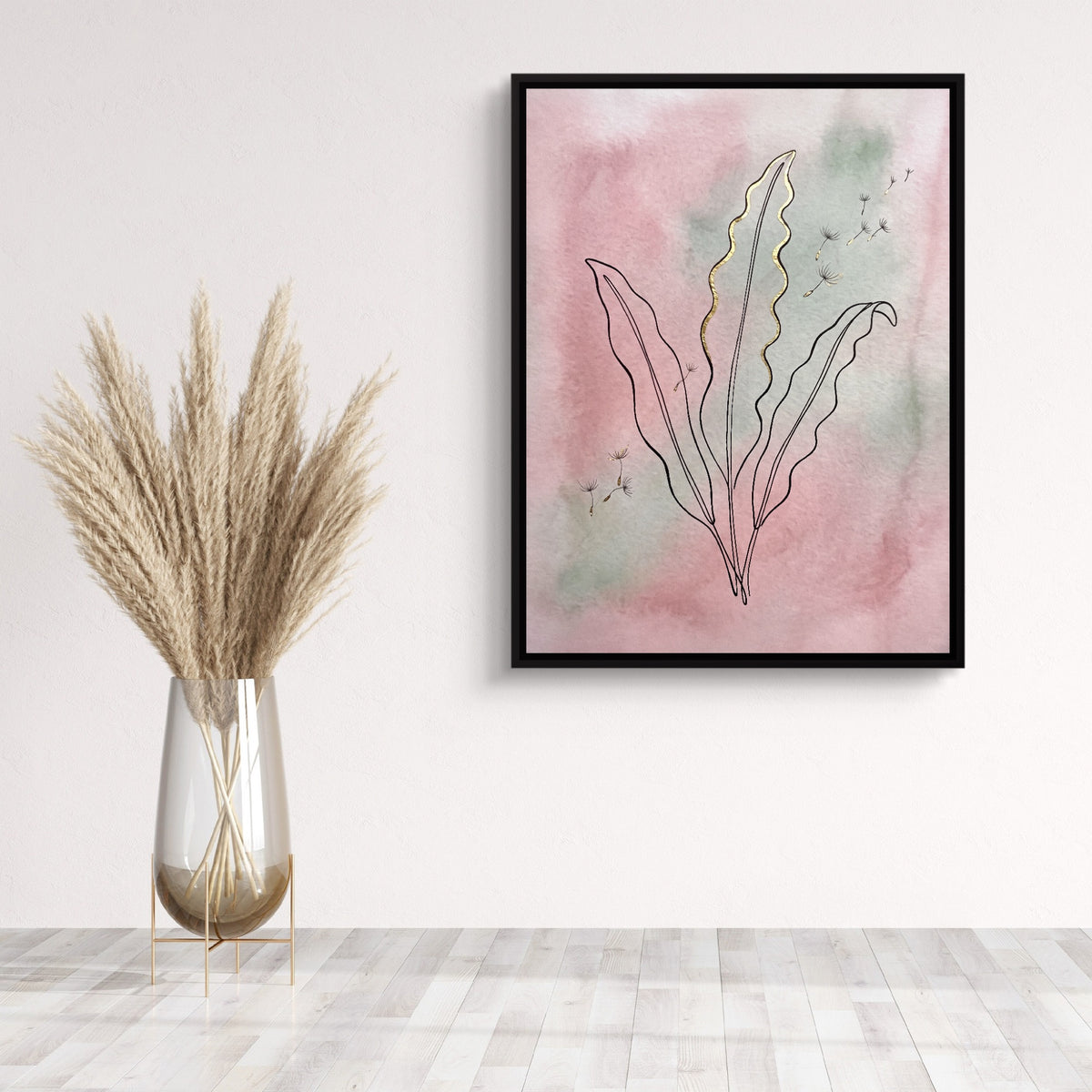 Harts-Tongue Flight — harts tongue flight sq wall plant 1port framed black