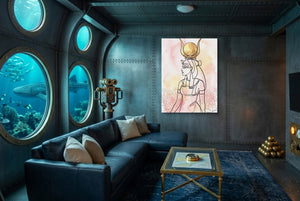 Hathor Golden Headdress — hathor golden headdress underwater themed living room 1port flush print