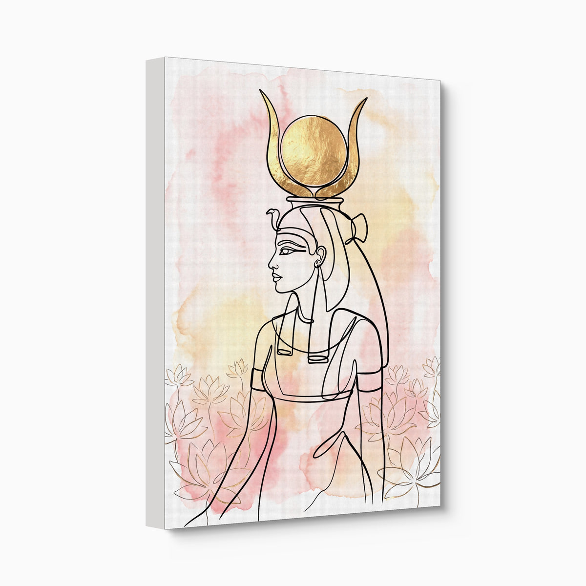 Hathor Golden Headdress — hathor golden headdress angled flush print