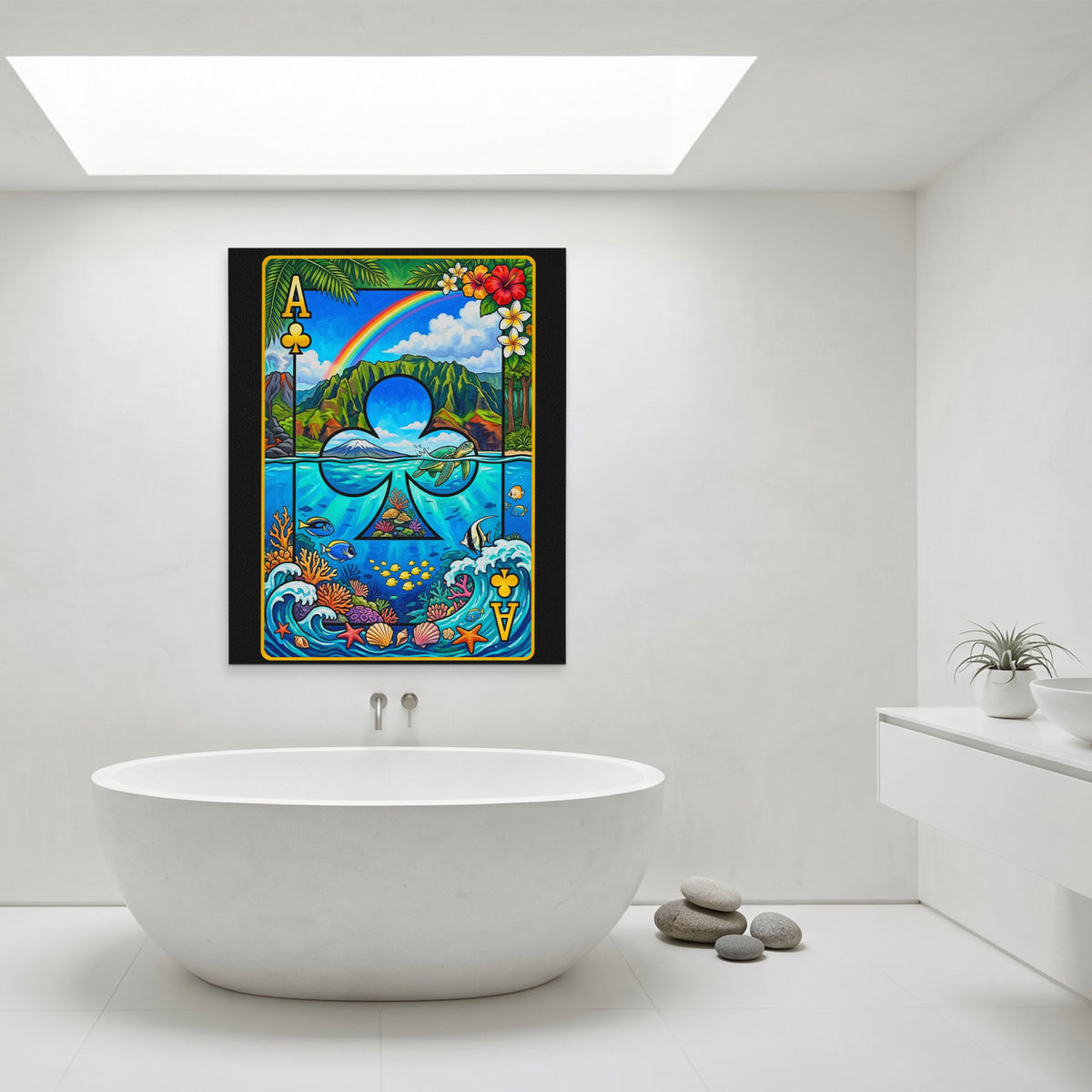 Hawaii Ace of Clubs Card — Hawaii Ace of Clubs Card Minimalist Bathroom Port 61