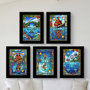 Hawaii Clubs Royal Flush framed set in a bright coastal villa