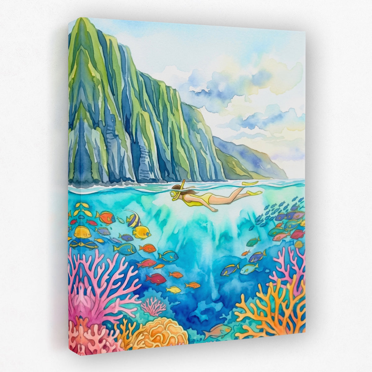 Hawaii Coral Reef — Hawaii Coral Reef Portrait   Side View   Mirror 170