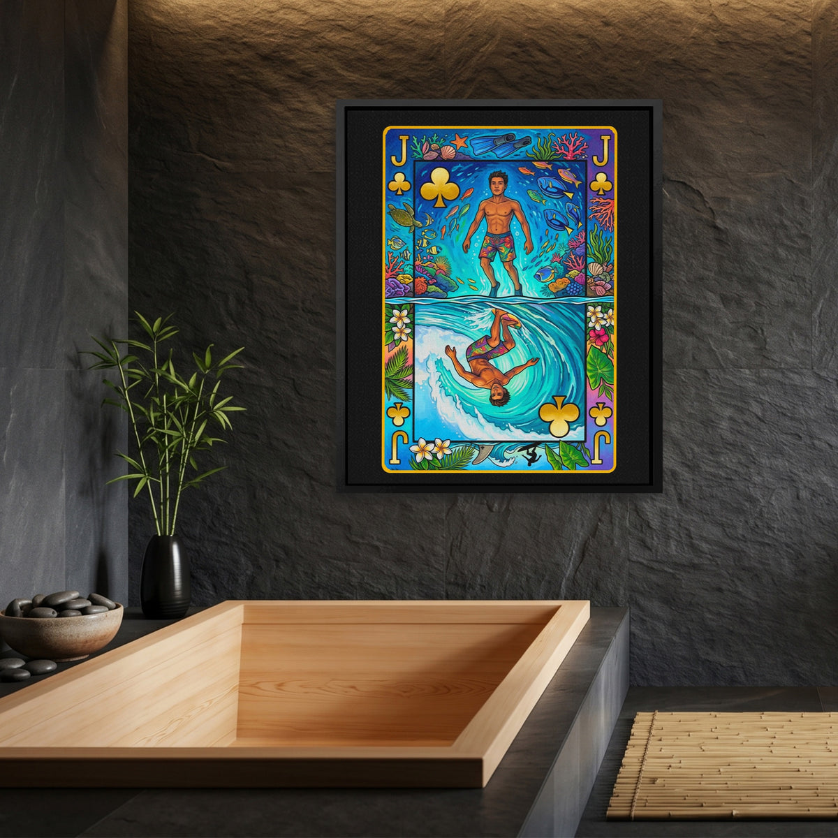 Hawaii Jack of Clubs Card — Hawaii Jack of Clubs Card Bamboo Bathroom Port 2
