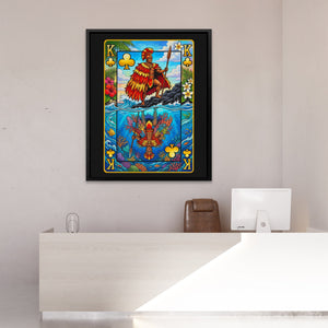 Hawaii King of Clubs Card canvas wall art, room view