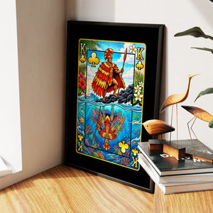 Hawaii King of Clubs Card canvas wall art, room view