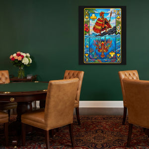 Hawaii King of Clubs Card canvas wall art, room view