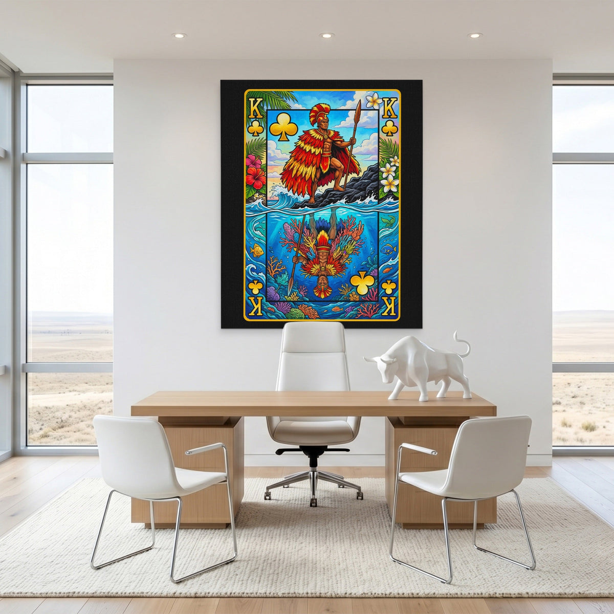 Hawaii King of Clubs Card canvas wall art, room view