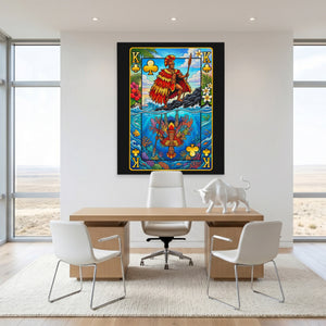 Hawaii King of Clubs Card canvas wall art, room view