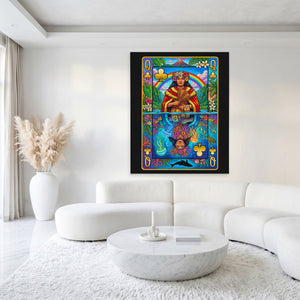 Hawaii Queen of Clubs Card canvas wall art, room view