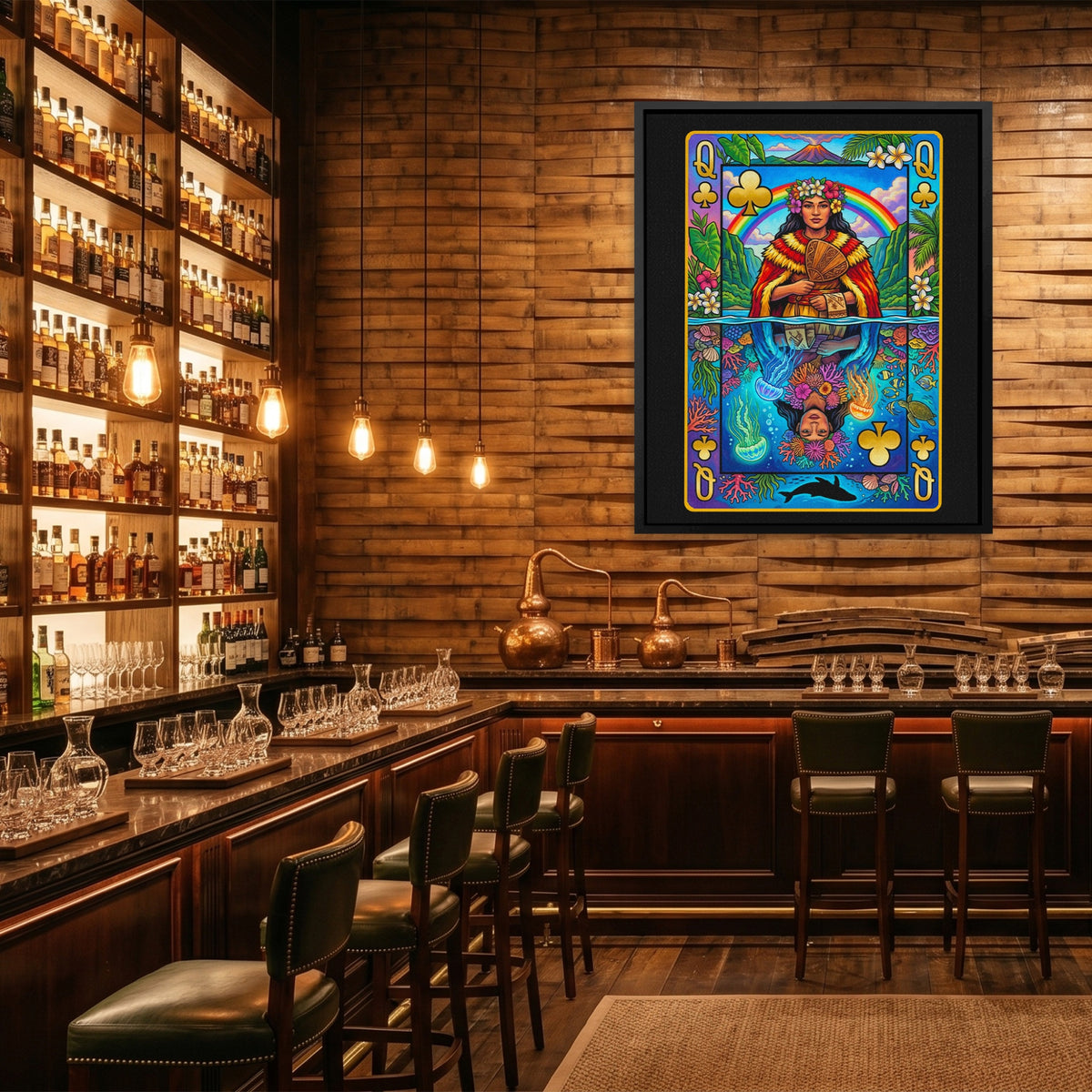 Hawaii Queen of Clubs Card — Hawaii Queen of Clubs Card Whiskey Bar Port 169