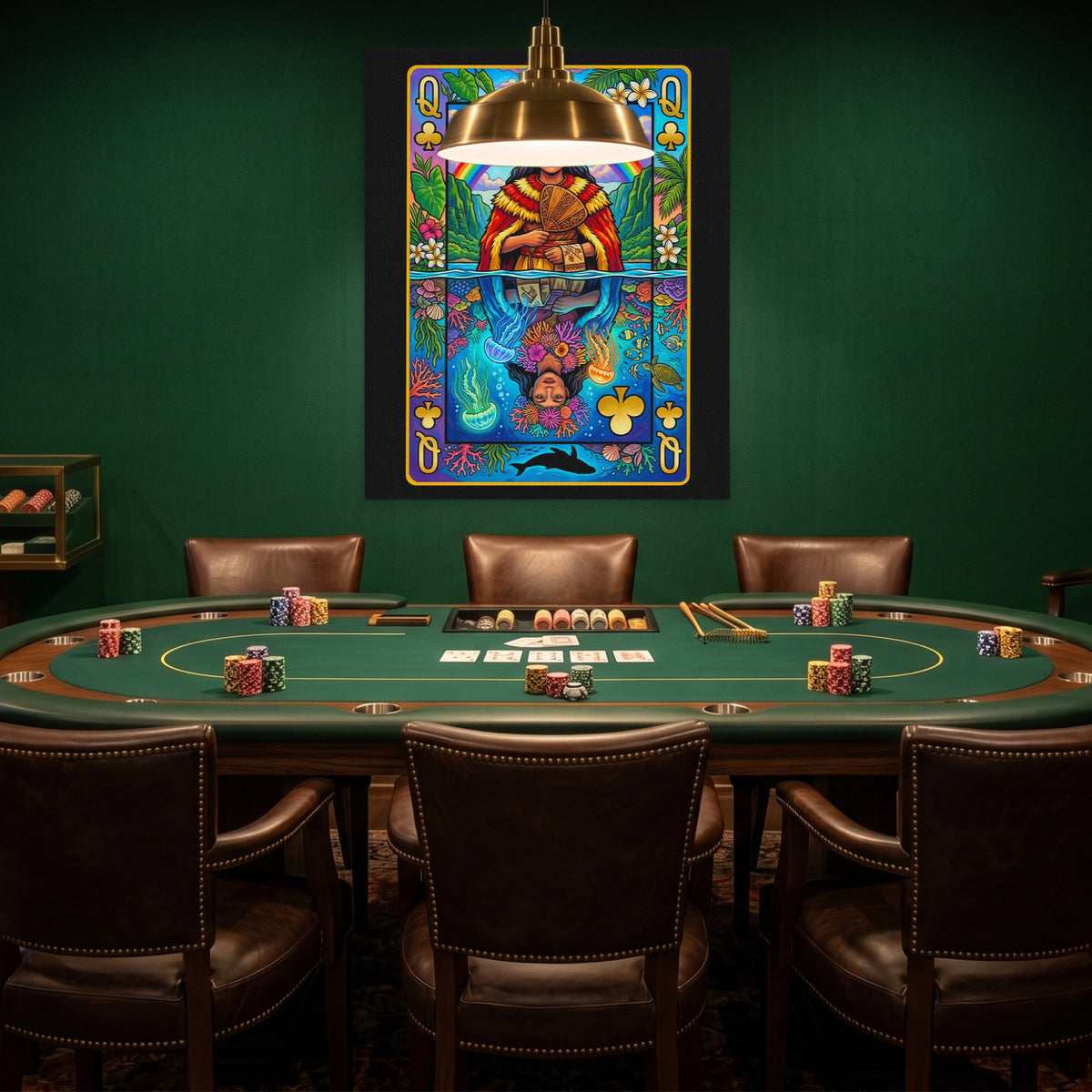 Hawaii Queen of Clubs Card — Hawaii Queen of Clubs Card Poker Room Green Port 124