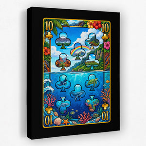 Hawaii Ten of Clubs Card canvas wall art, room view