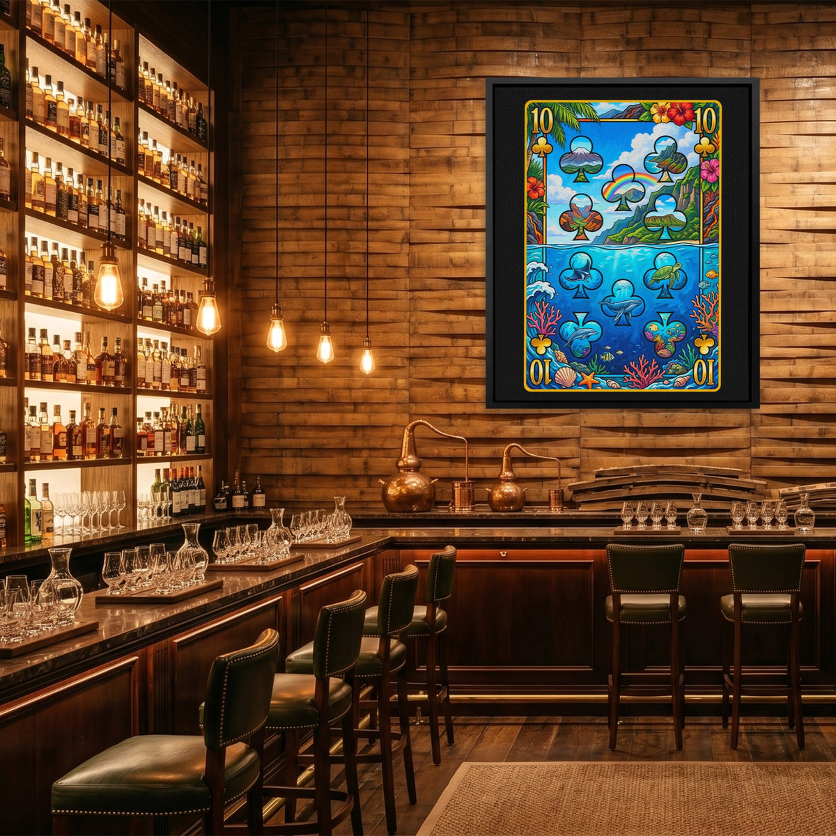 Hawaii Ten of Clubs Card — Hawaii Ten of Clubs Card Whiskey Bar Port 170