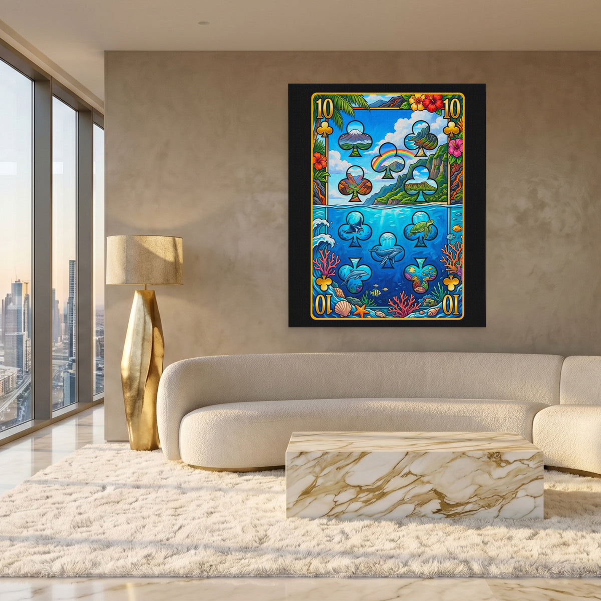 Hawaii Ten of Clubs Card — Hawaii Ten of Clubs Card White Gold Lux Port 200