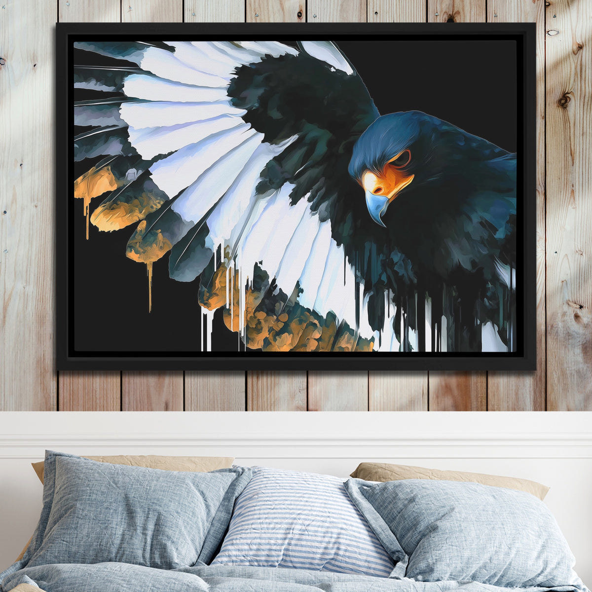Hawk Bowing Descent — Hawk Bowing Descent Bed 2 Wood Panel 60