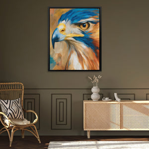 Hawk's Azure Fire - Luxury Wall Art