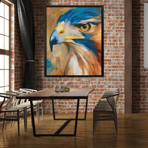 Hawk's Azure Fire - Luxury Wall Art