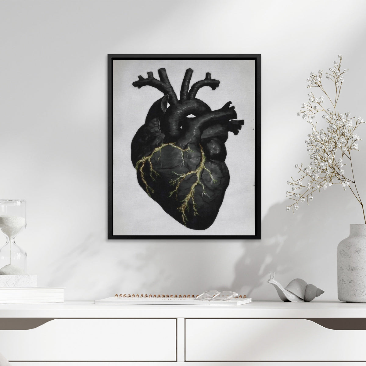 Heart Anatomical canvas wall art, room view