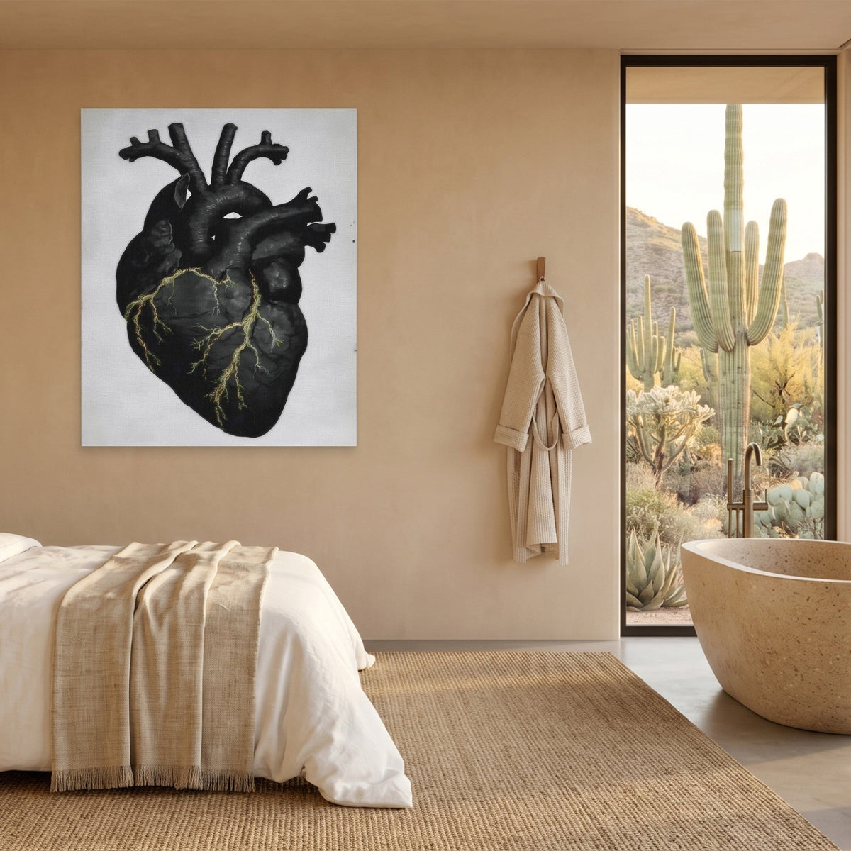 Heart Anatomical canvas wall art, room view