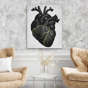 Heart Anatomical canvas wall art, room view