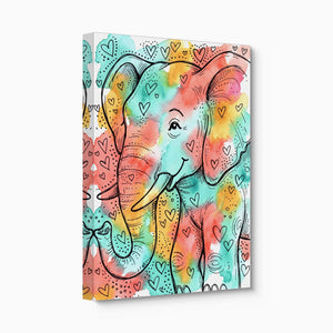 Heartfelt Elephant — heartfelt elephant angled flush print
