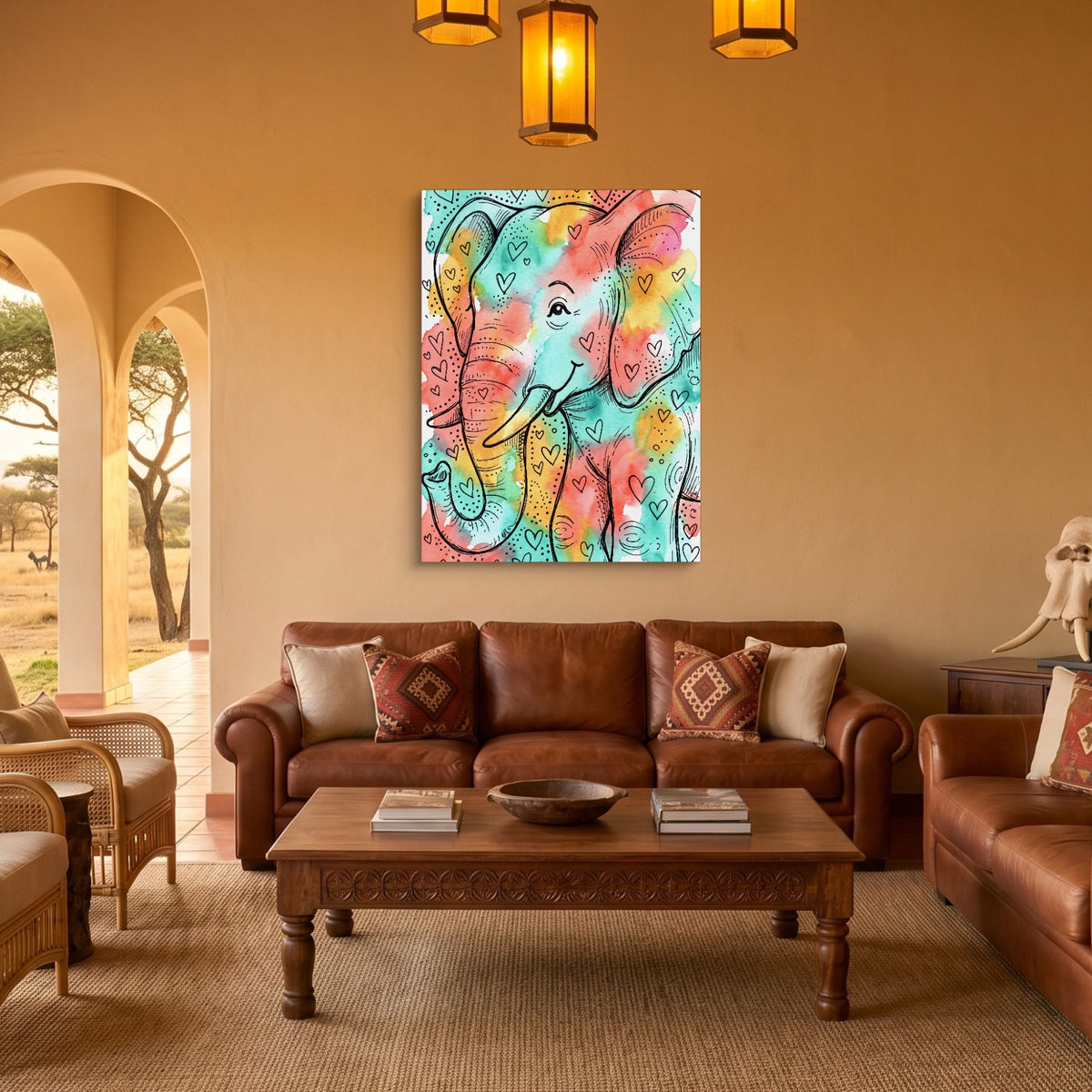 Heartfelt Elephant — heartfelt elephant sq safari house 1port flush print