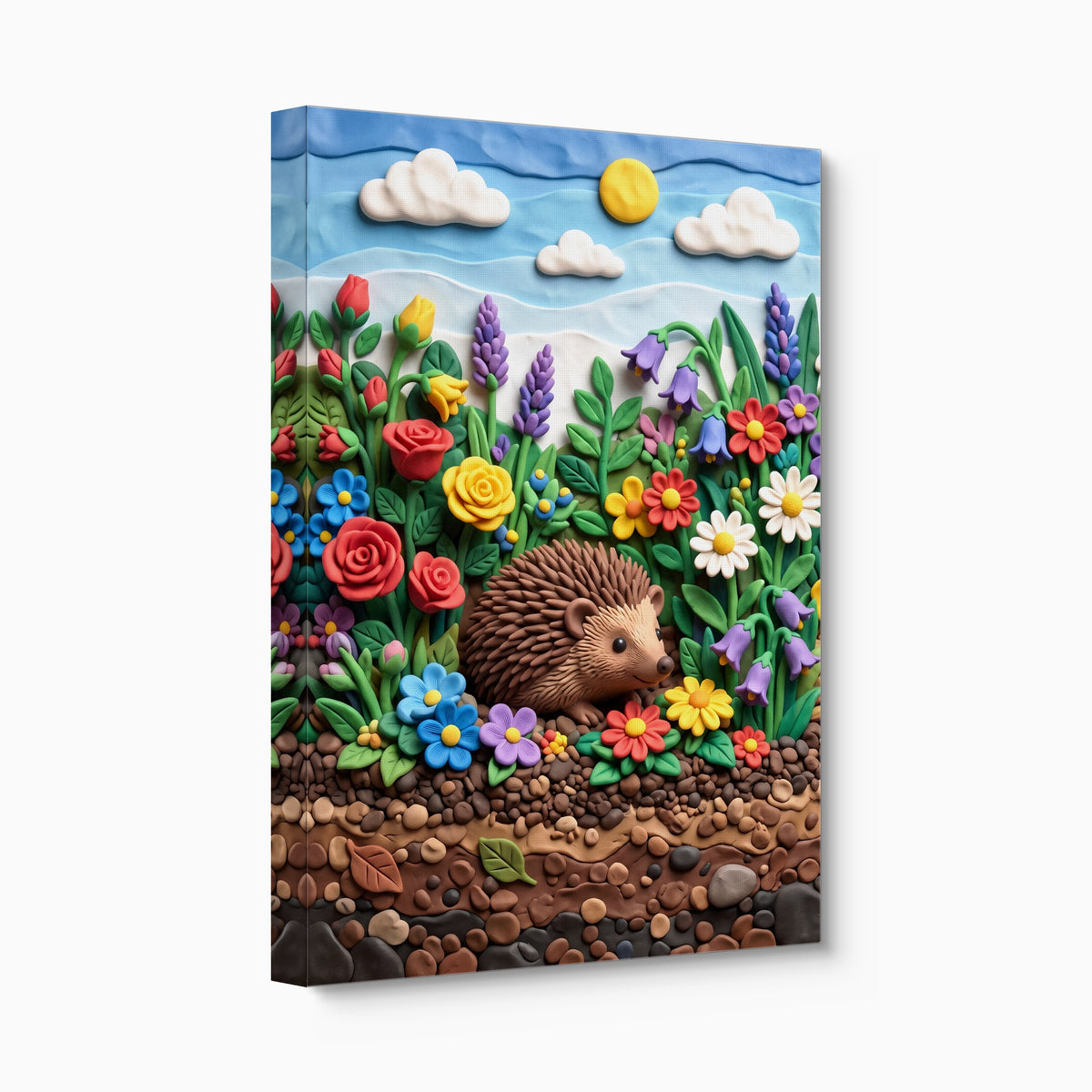 Hedgehog Garden — hedgehog garden angled flush print