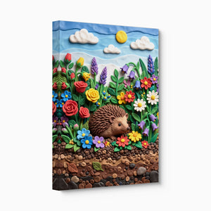 Hedgehog Garden — hedgehog garden angled flush print