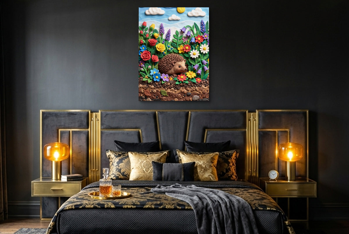 Hedgehog Garden — hedgehog garden bedroom with window 2 1port flush print