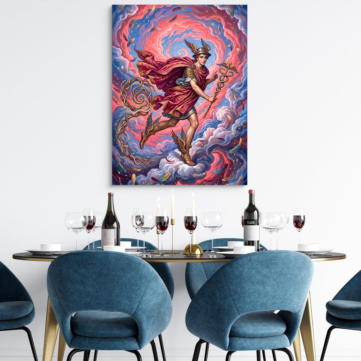 Hermes Winged Flight - Luxury Wall Art